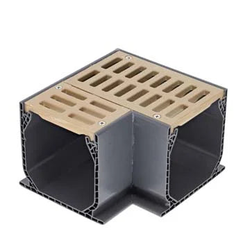 NDS 5383 - Mini Channel Fabricated 90 Degree Elbow With Grate - Sand