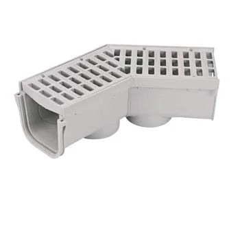 NDS 862 - 5" Pro Series Deep Profile Grate and Channel Drain 45-Degree Elbow