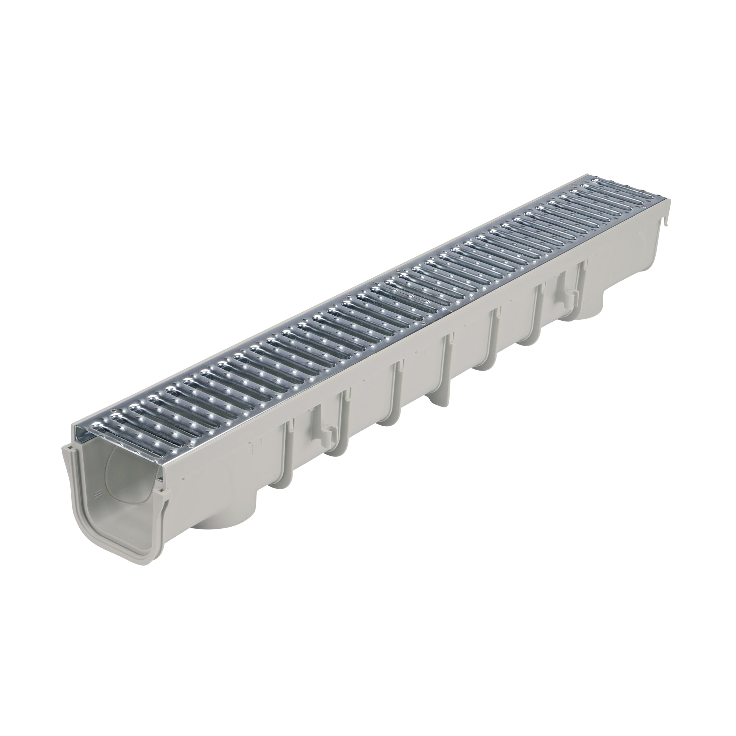 NDS 864GMTL - 5" Inch Pro Series Channel Drain Kit with Light Gray Metal Grate (1 Meter)