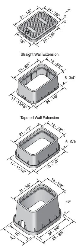 NDS 117BC - Jumbo Valve Box & Cover - 13" x 20" Jumbo Box, Overlapping Cover - ICV