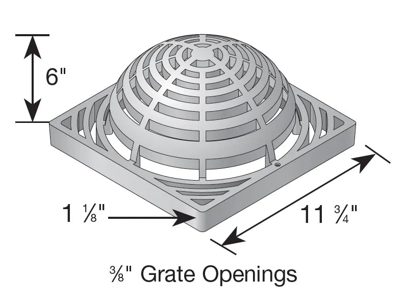 NDS 1280 - 12IN Square Catch Basin Atrium Grate - Green