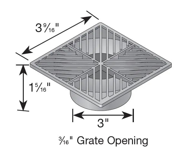 NDS 1 - 4" Square Grate - Green