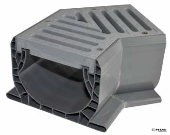 NDS 2301 -  Spee-D 7" Inch Fabricated Channel Drain 45° Degree Elbow with Grate - Gray