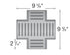 NDS 2361 - 9" Inch Spee-D Channel Drain Fabricated Cross and Grate- Gray