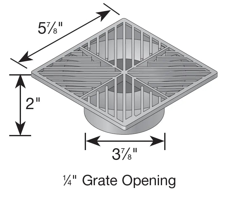 NDS 6 - 6" Square Grate - Gray