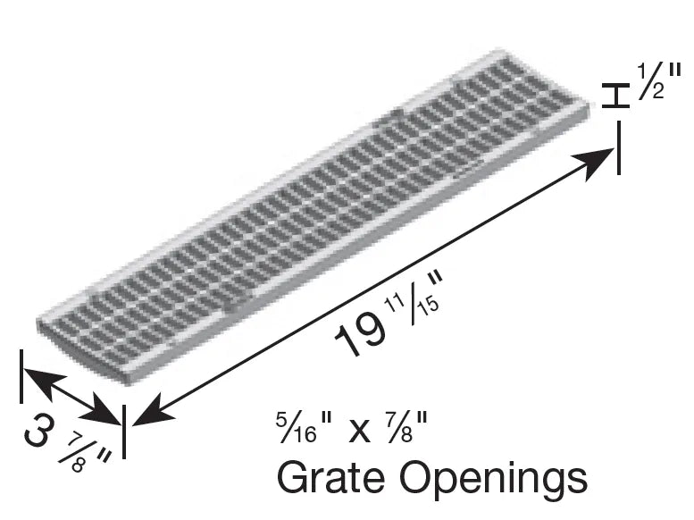 NDS 714 - 3" inch Pro Series Channel Drain Grate - Light Gray
