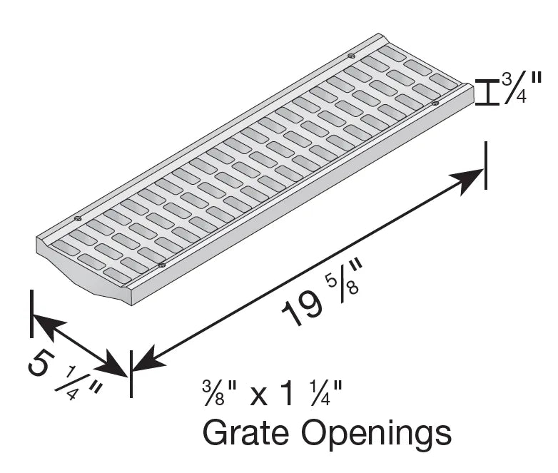 NDS 814 - 5" Inch x 20" Inch Pro Series Channel Drain Grate - Gray