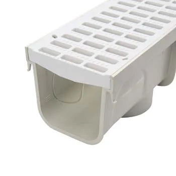 NDS 819 - 5" Inch x 20" Inch Pro Series Channel Drain Grate - White