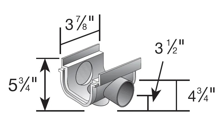 NDS 822 - 5" Shallow Profile Channel Drain Side Outlet