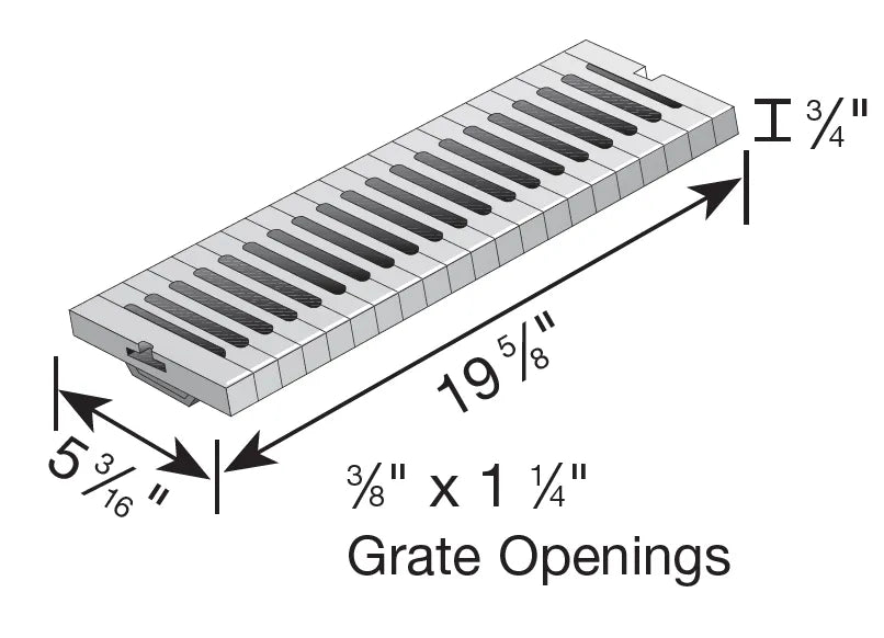 NDS 828 - 5" Inch x 20" Inch Pro Series Channel Drain Grate (Heavy Traffic) Gray