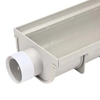 NDS 831 - 8" Pro Series Channel Drain Shallow Profile End Cap / 3" S&D SPT Knockout End Outlet