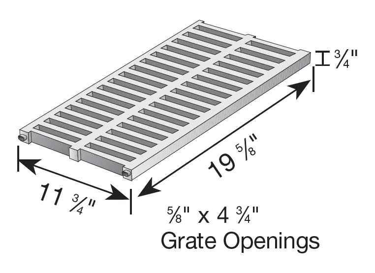 NDS 847 - 12" Pro Series Light Traffic Channel Grate - Gray