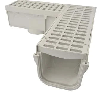 NDS 861 - 5" Pro Series Deep Profile Grate and Channel Drain 90 - Degree Elbow