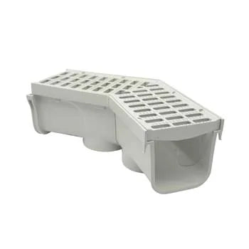 NDS 862 - 5" Pro Series Deep Profile Grate and Channel Drain 45-Degree Elbow