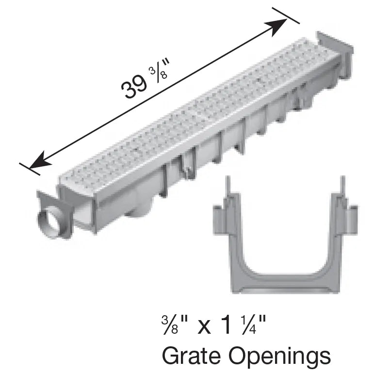 NDS 864 - 5" Inch Pro Series Channel Drain Kit (1 Meter)