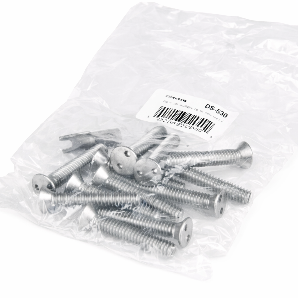 NDS DS-650 - 1/4 in. X 1-1/2 in. Spanner Head Screw, Stainless Steel, Bag of 12