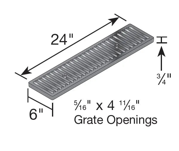 NDS DS-231 - Dura Slope Channel Drain Grate - Cast Iron