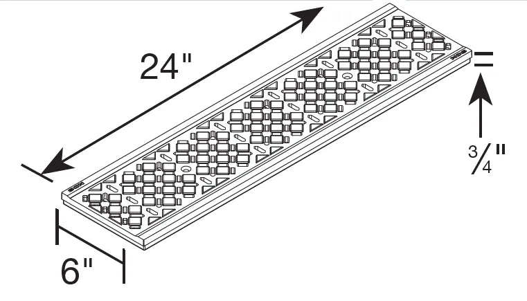 NDS DS-603 - 2FT Raw Deco Tile Drain Grate