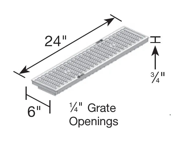 NDS DS-670 - Dura-Slope Plastic Perforated Channel Grate - Gray