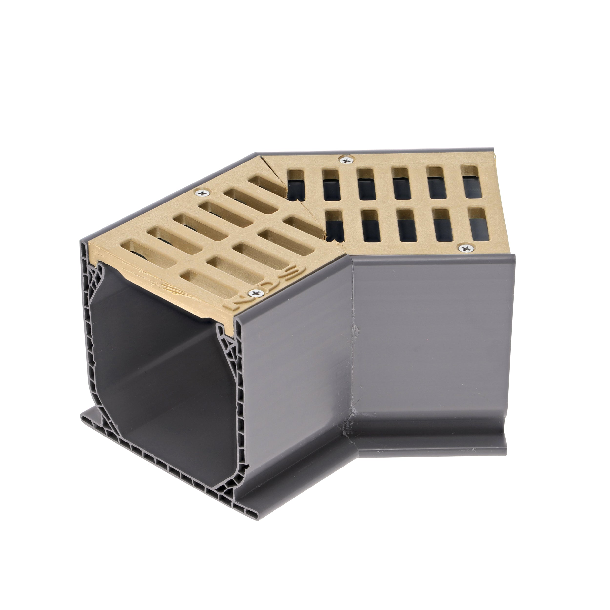 NDS 5303 - Mini Channel Fabricated 45 Degree Elbow With Grate - Sand