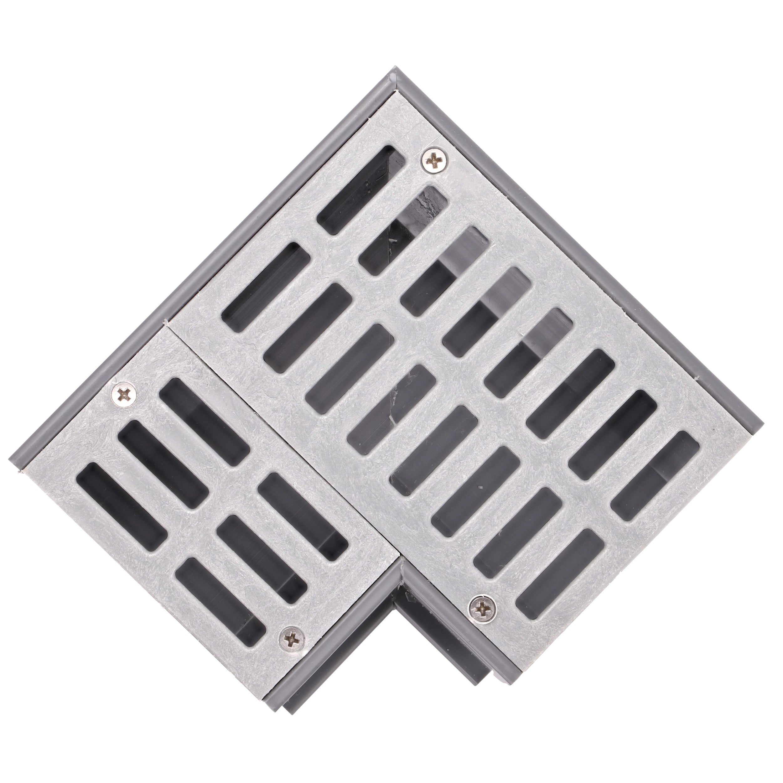 NDS 5380 - Mini Channel Fabricated 90 Degree Elbow with Grate - Gray