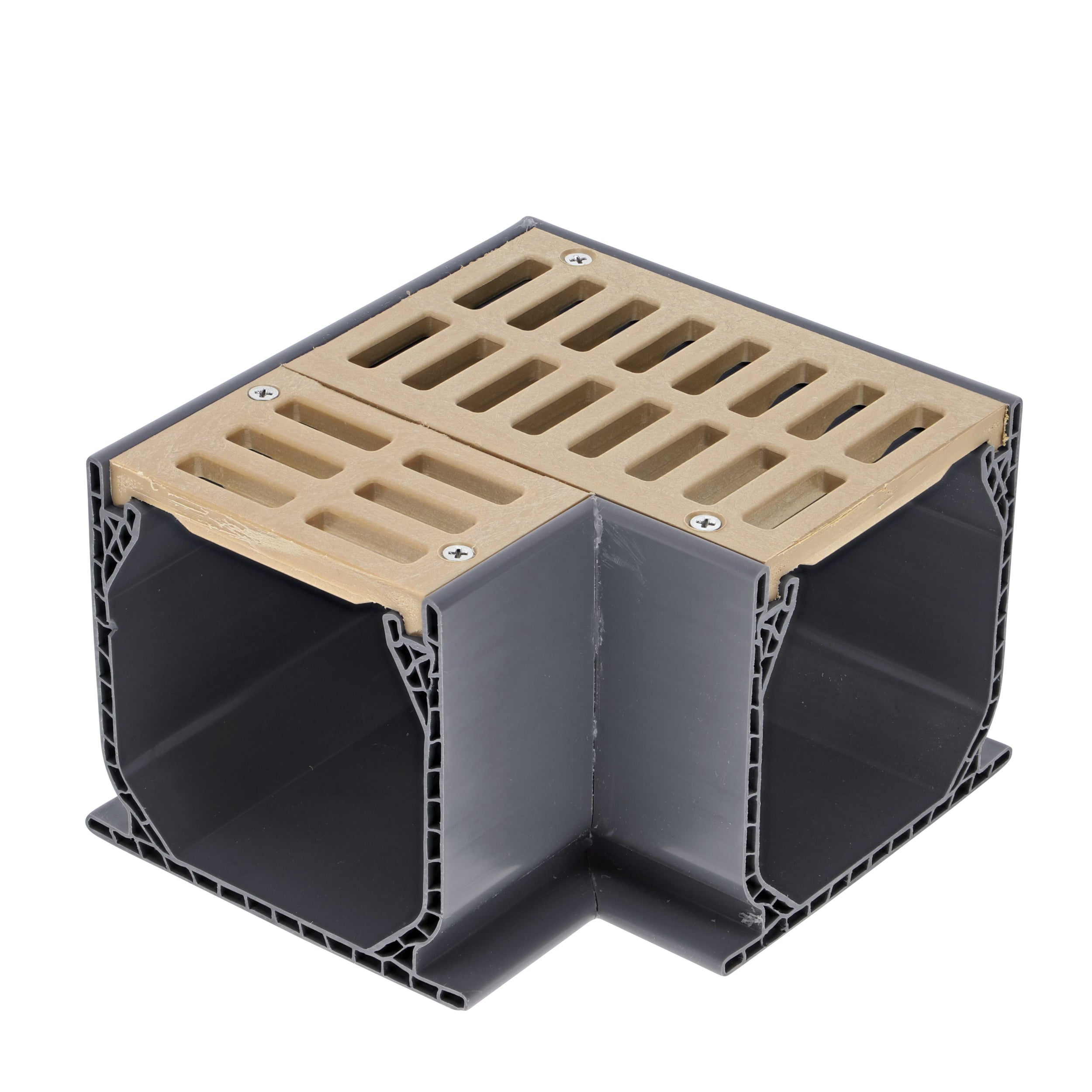 NDS 5383 - Mini Channel Fabricated 90 Degree Elbow With Grate - Sand