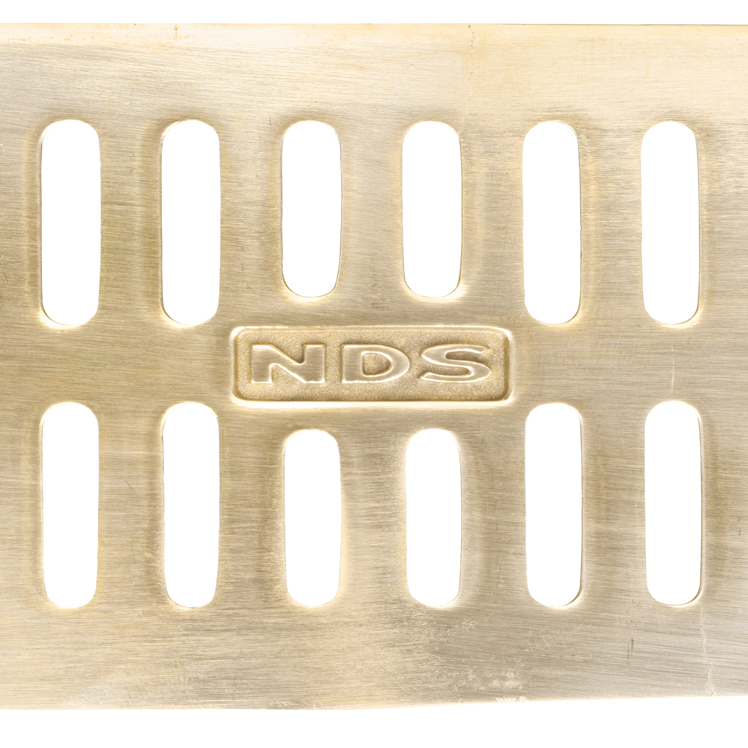 NDS 553PB - 1FT Mini Channel Grate - Polished Brass