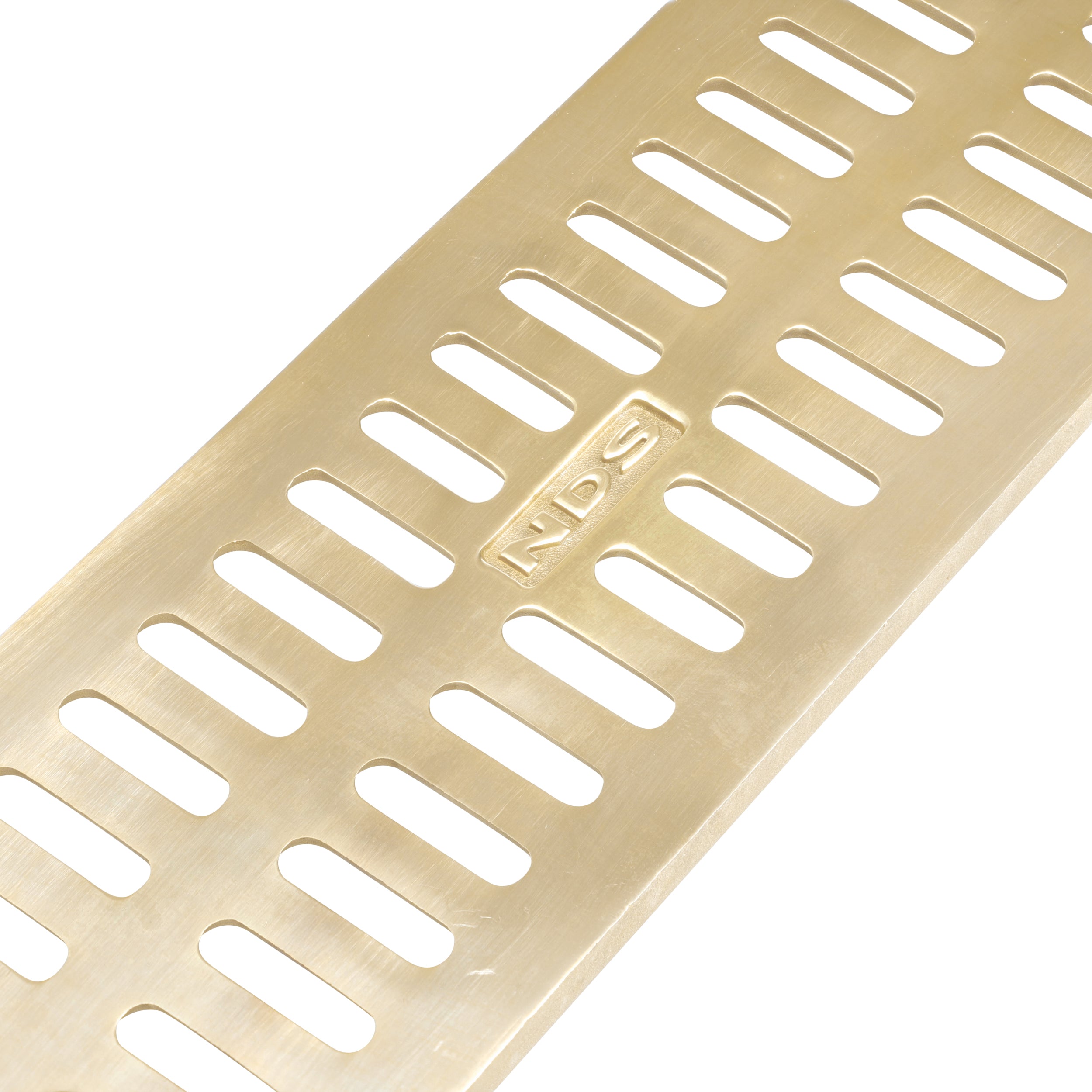 NDS 553PB - 1FT Mini Channel Grate - Polished Brass