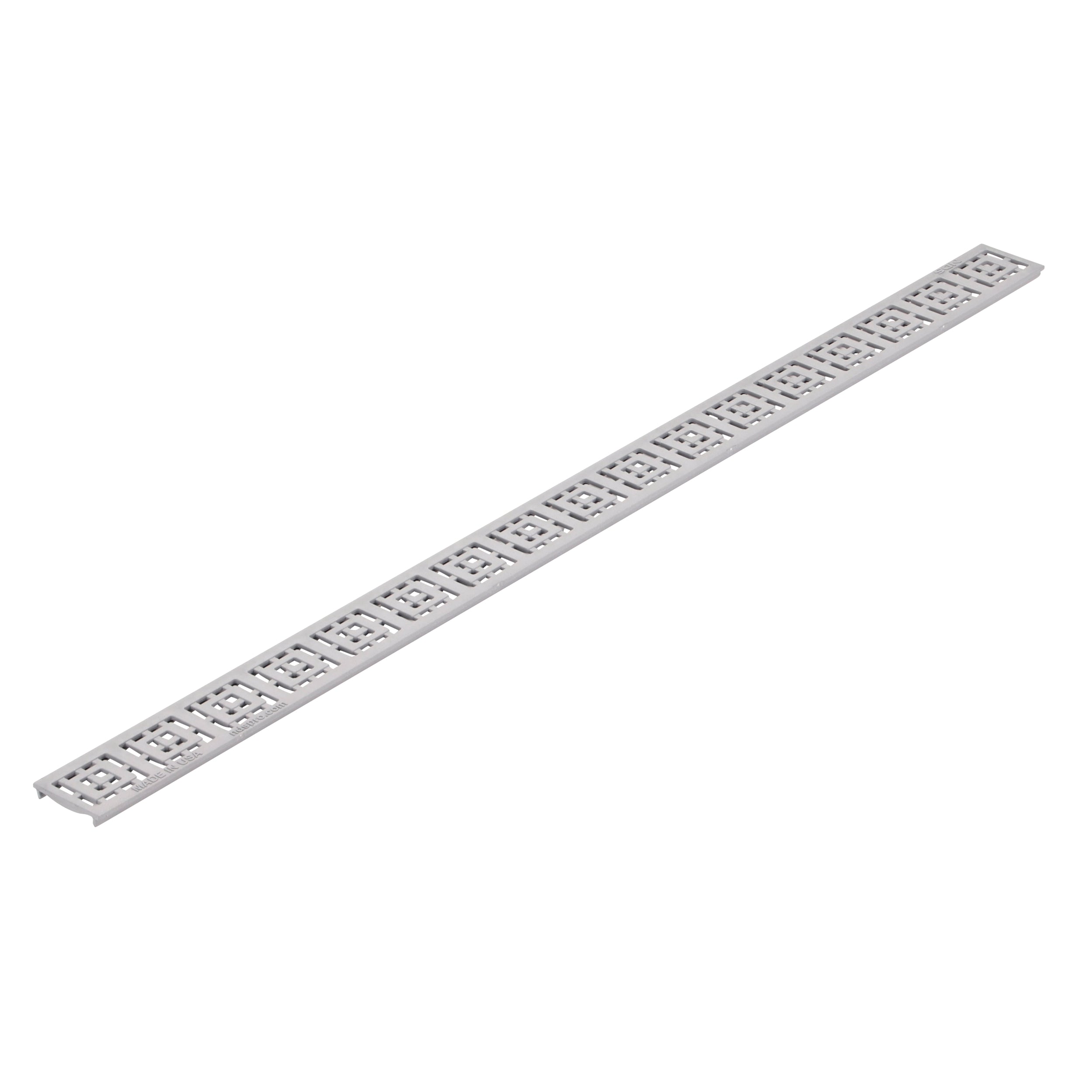 NDS 9253 - 3FT Slim Channel Grate with Square Design - Gray