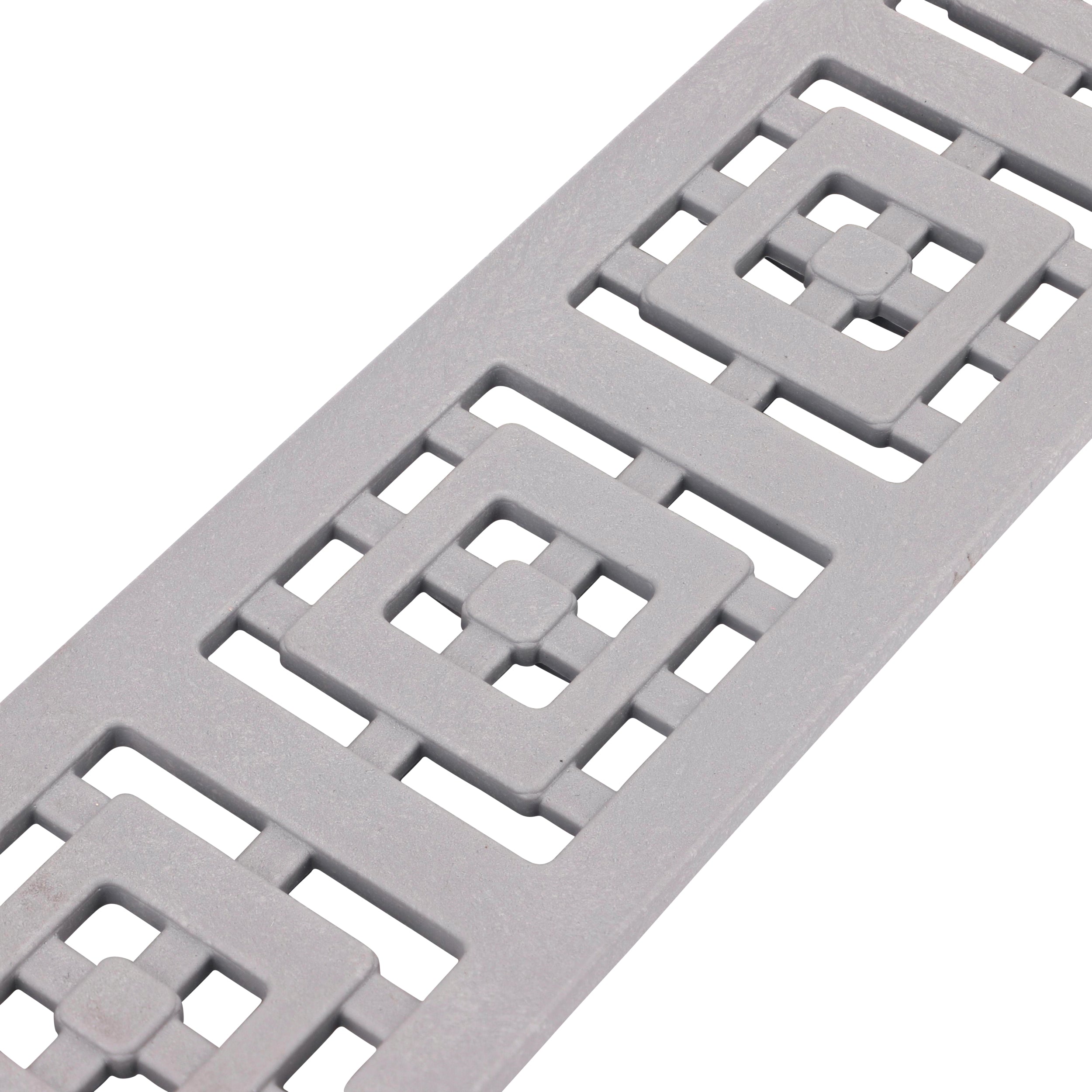 NDS 9253 - 3FT Slim Channel Grate with Square Design - Gray