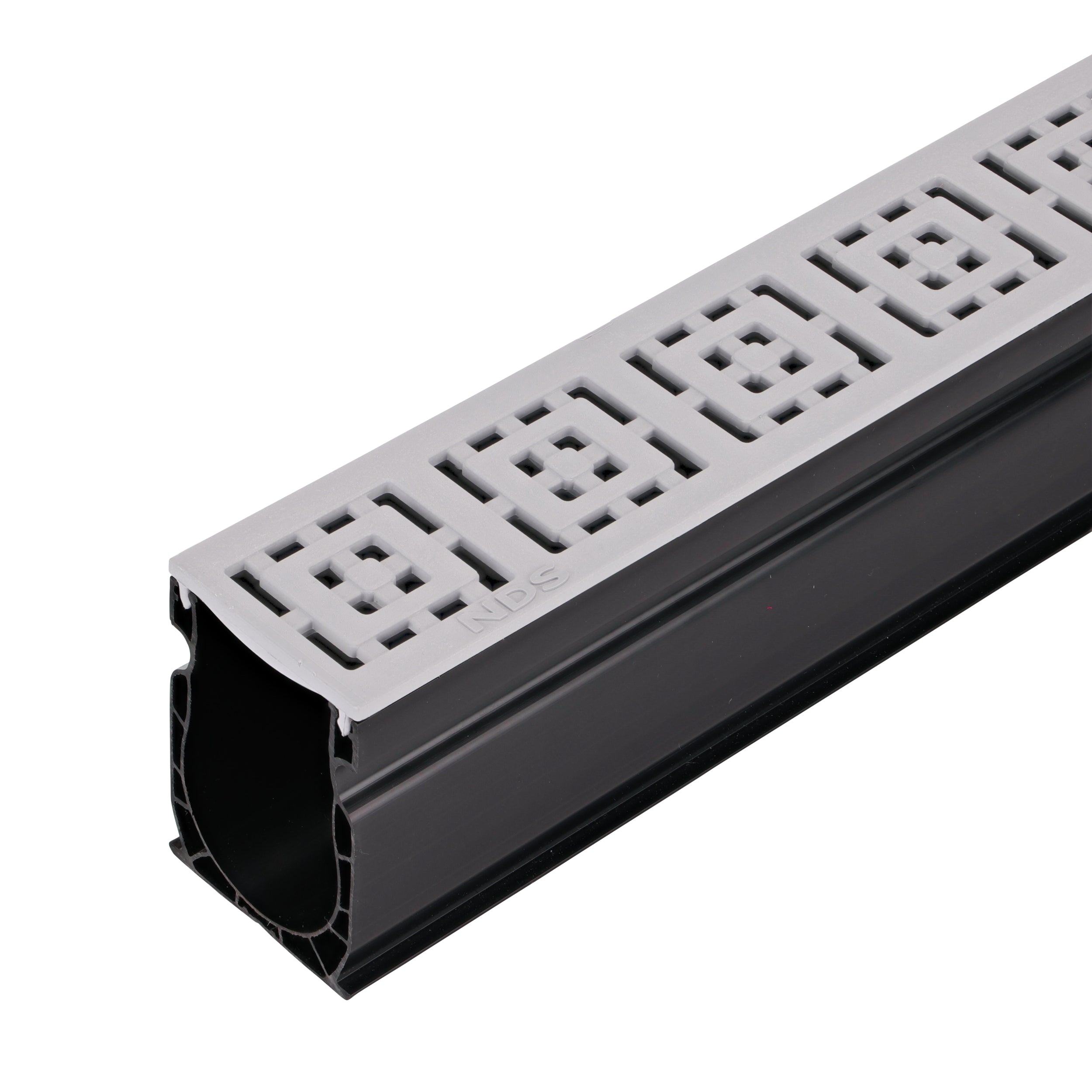 NDS 9253 - 3FT Slim Channel Grate with Square Design - Gray