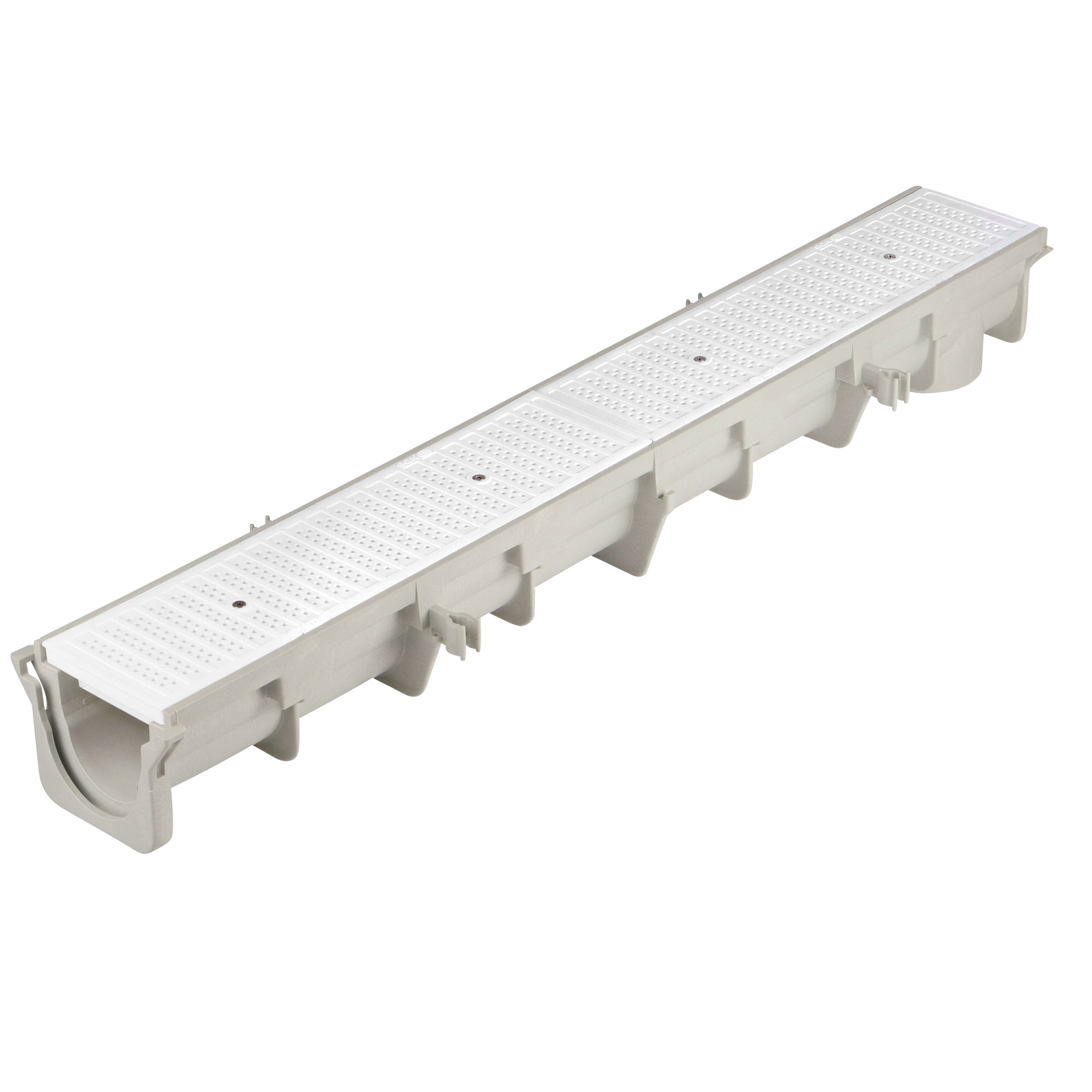 NDS DS-671 - Dura-Slope Plastic Perforated Channel Grate - White