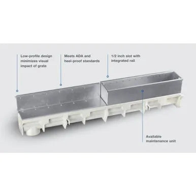 NDS DS-ST2 - Dura Slope Slot Top Channel Drain Grate - Galvanized