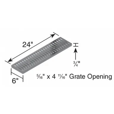 NDS DS-091NDIKIT - Dura Slope Channel Drain Kit (Neutral Slope) - Ductile Iron Grates