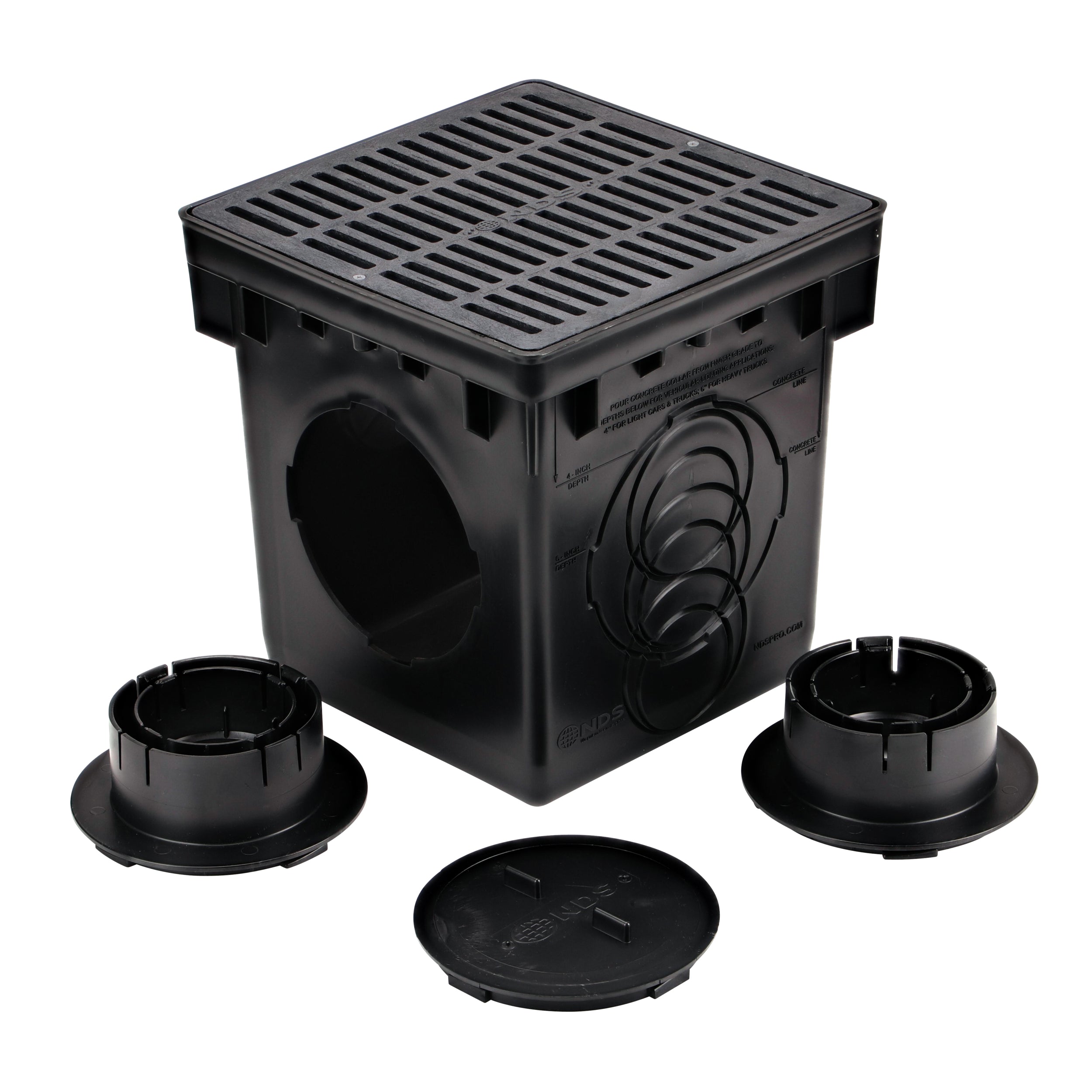 NDS 1200BLKIT - 12IN Catch Basin Kit - Black Grate